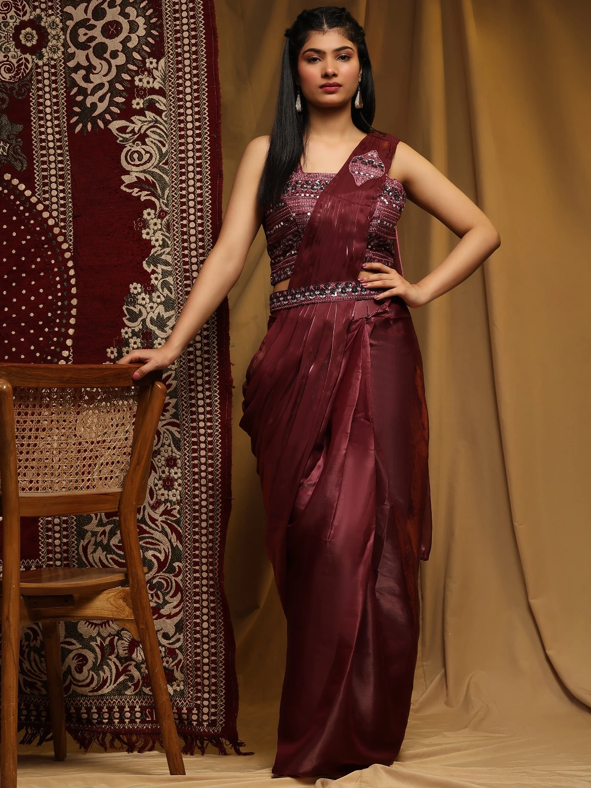 Amoha A276 Organza Wholesale Fancy Readymade Sarees — Wholesale Sarees, AMOHA wholesale from Surat — view 3